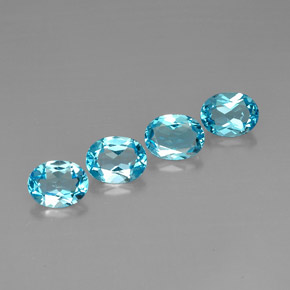 캐럿 천연 스위스 블루 토파즈 보석, 타원형 컷, 8.9×7 mm, VVS-VS