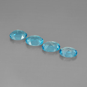 캐럿 천연 스위스 블루 토파즈 보석, 타원형 컷, 8.9×7 mm, VVS-VS