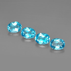캐럿 천연 스위스 블루 토파즈 보석, 타원형 컷, 9.1×7 mm, VVS-VS