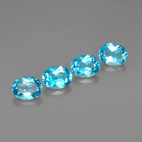 캐럿 천연 스위스 블루 토파즈 보석, 타원형 컷, 9.1×7 mm, VVS-VS