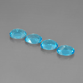 캐럿 천연 스위스 블루 토파즈 보석, 타원형 컷, 9.1×7 mm, VVS-VS