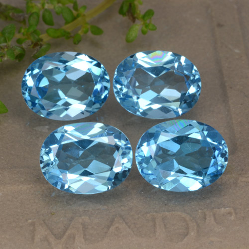 9.12캐럿 천연 스위스 블루 토파즈 보석, 타원형 컷, 9×7 mm, VVS-VS