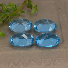 9.12캐럿 천연 스위스 블루 토파즈 보석, 타원형 컷, 9×7 mm, VVS-VS