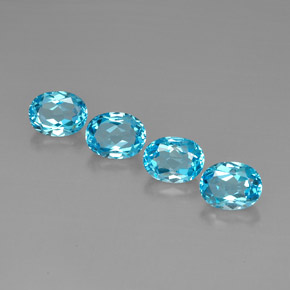 캐럿 천연 스위스 블루 토파즈 보석, 타원형 컷, 9.2×7.1 mm, VVS-VS