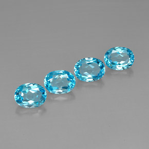 캐럿 천연 스위스 블루 토파즈 보석, 타원형 컷, 9.2×7.1 mm, VVS-VS