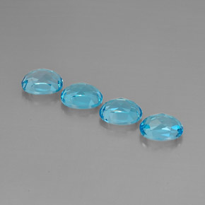 캐럿 천연 스위스 블루 토파즈 보석, 타원형 컷, 9.2×7.1 mm, VVS-VS