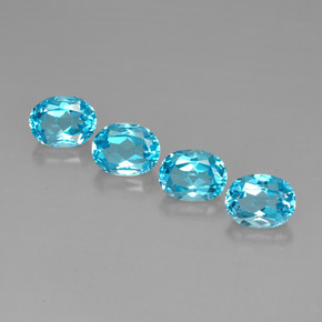 캐럿 천연 스위스 블루 토파즈 보석, 타원형 컷, 9.2×7.1 mm, VVS-VS