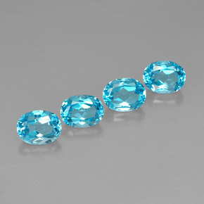 캐럿 천연 스위스 블루 토파즈 보석, 타원형 컷, 9.2×7.1 mm, VVS-VS