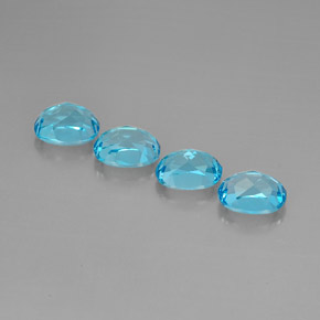 캐럿 천연 스위스 블루 토파즈 보석, 타원형 컷, 9.2×7.1 mm, VVS-VS