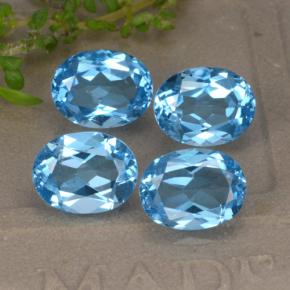 9.40캐럿 천연 스위스 블루 토파즈 보석, 타원형 컷, 9.1×6.9 mm, VVS-VS