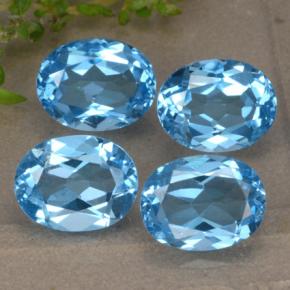9.40캐럿 천연 스위스 블루 토파즈 보석, 타원형 컷, 9.1×6.9 mm, VVS-VS