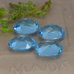 9.40캐럿 천연 스위스 블루 토파즈 보석, 타원형 컷, 9.1×6.9 mm, VVS-VS