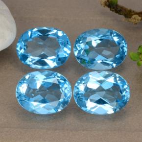 8.92캐럿 천연 스위스 블루 토파즈 보석, 타원형 컷, 8.9×7 mm, VVS-VS