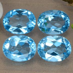 8.92캐럿 천연 스위스 블루 토파즈 보석, 타원형 컷, 8.9×7 mm, VVS-VS