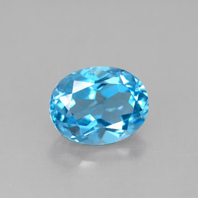 2.40캐럿 천연 스위스 블루 토파즈, 타원형 컷, 8.9×7 mm, VS