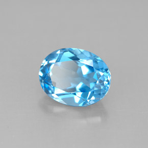 2.40캐럿 천연 스위스 블루 토파즈, 타원형 컷, 8.9×7 mm, VS
