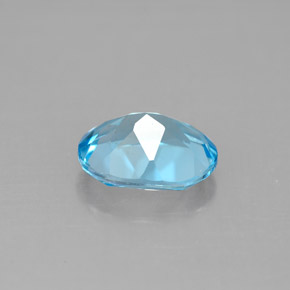 2.12캐럿 천연 스위스 블루 토파즈, 타원형 컷, 9×6.8 mm, VVS-VS