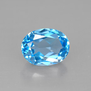 2.48캐럿 천연 스위스 블루 토파즈, 타원형 컷, 9×7 mm, VVS-VS