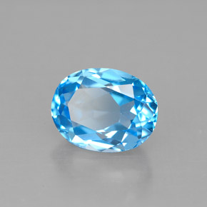 2.48캐럿 천연 스위스 블루 토파즈, 타원형 컷, 9×7 mm, VVS-VS