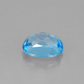 2.48캐럿 천연 스위스 블루 토파즈, 타원형 컷, 9×7 mm, VVS-VS