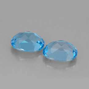 캐럿 천연 스위스 블루 토파즈 보석, 타원형 컷, 9×7 mm, VVS-VS