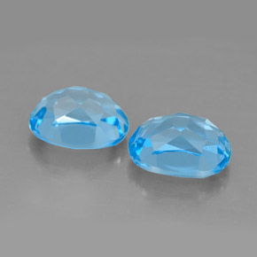 캐럿 천연 스위스 블루 토파즈 보석, 타원형 컷, 9×6.9 mm, VVS-VS