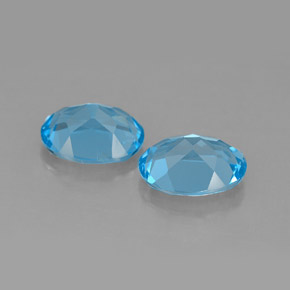 캐럿 천연 스위스 블루 토파즈 보석, 타원형 컷, 8.9×6.9 mm, VVS-VS