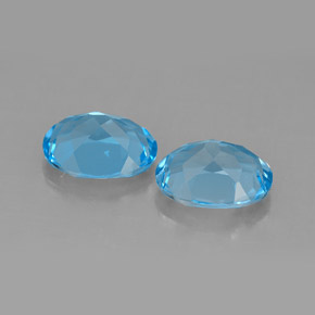 캐럿 천연 스위스 블루 토파즈 보석, 타원형 컷, 9×7.1 mm, VVS-VS