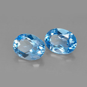 캐럿 천연 스위스 블루 토파즈 보석, 타원형 컷, 9×7 mm, VVS-VS