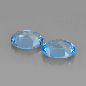 캐럿 천연 스위스 블루 토파즈 보석, 타원형 컷, 9×7 mm, VVS-VS