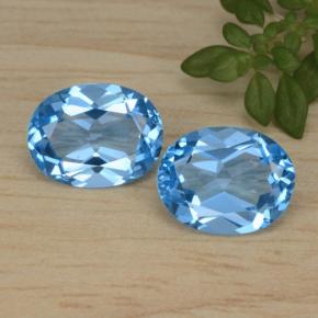 4.50캐럿 천연 스위스 블루 토파즈 보석, 타원형 컷, 9.1×7.1 mm, VVS-VS