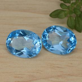 4.50캐럿 천연 스위스 블루 토파즈 보석, 타원형 컷, 9.1×7.1 mm, VVS-VS