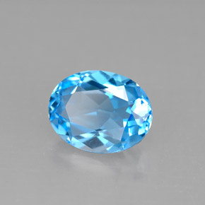 2.37캐럿 천연 스위스 블루 토파즈, 타원형 컷, 9.1×7.1 mm, VS