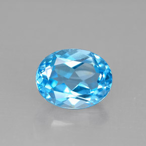 2.34캐럿 천연 스위스 블루 토파즈, 타원형 컷, 9×7 mm, VS