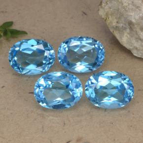 10.33캐럿 천연 스위스 블루 토파즈 보석, 타원형 컷, 8.9×7.1 mm, VVS-VS