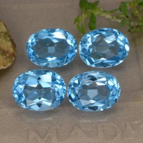 10.68캐럿 천연 스위스 블루 토파즈 보석, 타원형 컷, 9×7.1 mm, VVS-VS