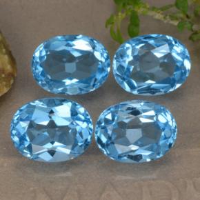10.68캐럿 천연 스위스 블루 토파즈 보석, 타원형 컷, 9×7.1 mm, VVS-VS