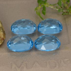 10.68캐럿 천연 스위스 블루 토파즈 보석, 타원형 컷, 9×7.1 mm, VVS-VS