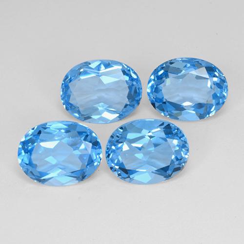 10.25캐럿 천연 스위스 블루 토파즈 보석, 타원형 컷, 9×7 mm, VVS-VS