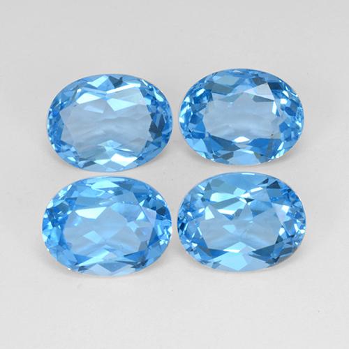10.25캐럿 천연 스위스 블루 토파즈 보석, 타원형 컷, 9×7 mm, VVS-VS