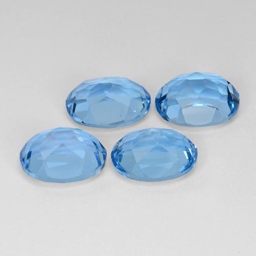 10.25캐럿 천연 스위스 블루 토파즈 보석, 타원형 컷, 9×7 mm, VVS-VS