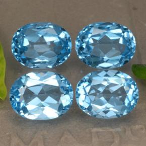10.54캐럿 천연 스위스 블루 토파즈 보석, 타원형 컷, 9×7.1 mm, VVS-VS