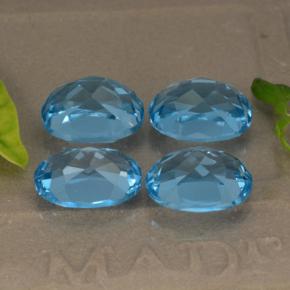 10.54캐럿 천연 스위스 블루 토파즈 보석, 타원형 컷, 9×7.1 mm, VVS-VS
