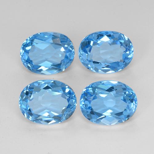 10.89캐럿 천연 깊은 하늘빛 토파즈 보석, 타원형 컷, 9.1×7.1 mm, VVS-VS