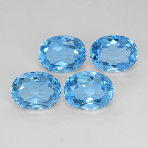 10.89캐럿 천연 깊은 하늘빛 토파즈 보석, 타원형 컷, 9.1×7.1 mm, VVS-VS