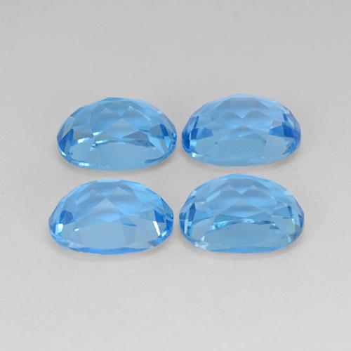 10.89캐럿 천연 깊은 하늘빛 토파즈 보석, 타원형 컷, 9.1×7.1 mm, VVS-VS