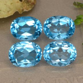 10.39캐럿 천연 스위스 블루 토파즈 보석, 타원형 컷, 9×7 mm, VVS-VS