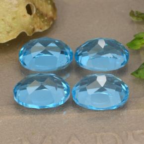 10.39캐럿 천연 스위스 블루 토파즈 보석, 타원형 컷, 9×7 mm, VVS-VS