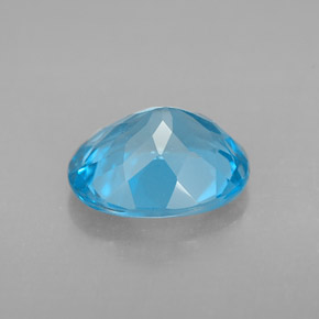 3.01캐럿 천연 스위스 블루 토파즈, 타원형 컷, 10×8.1 mm, VS