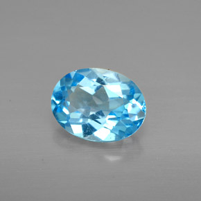 1.40캐럿 천연 스위스 블루 토파즈, 타원형 컷, 7.9×6 mm, VS
